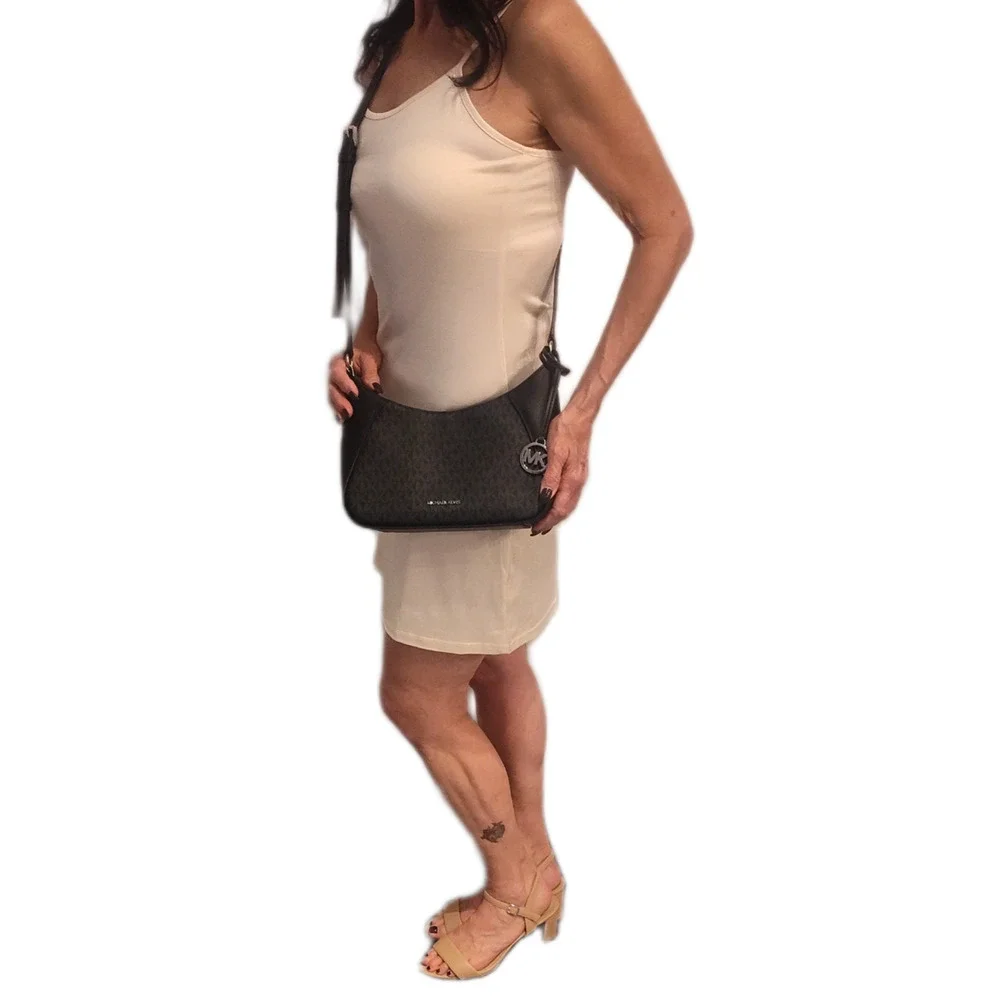Michael Kors Raquel Small Crossbody/Shoulder Bag -Black w/ MK Logo Branding-NWOT